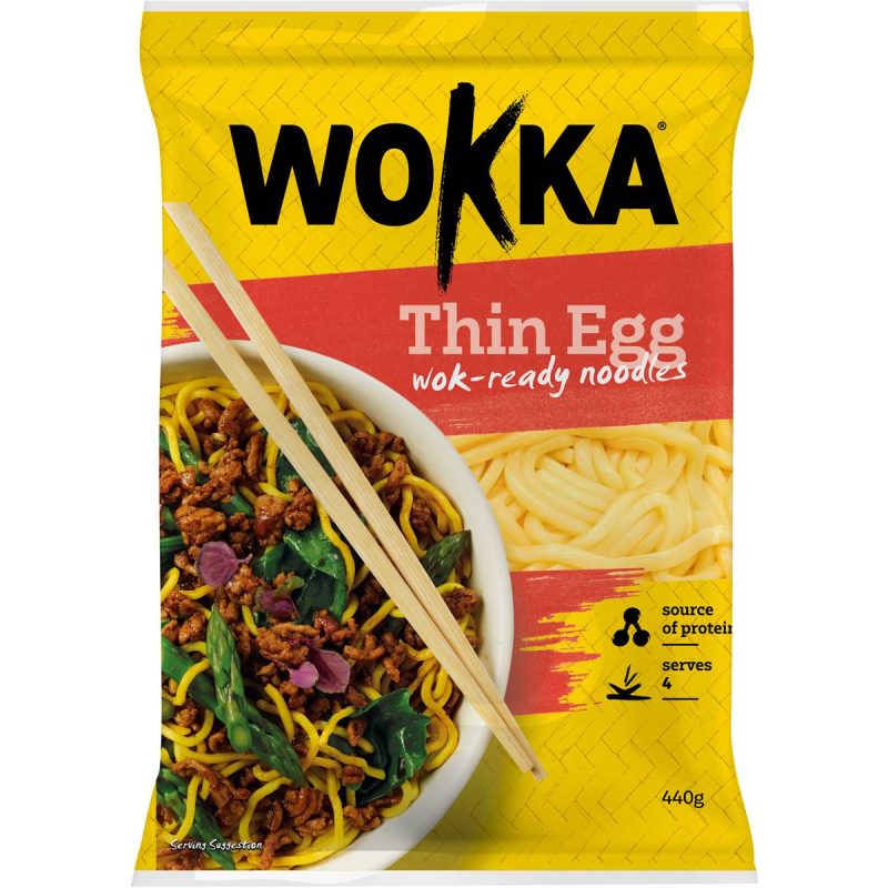 Wokka Thin Egg Wok Ready Noodles Pack 440g