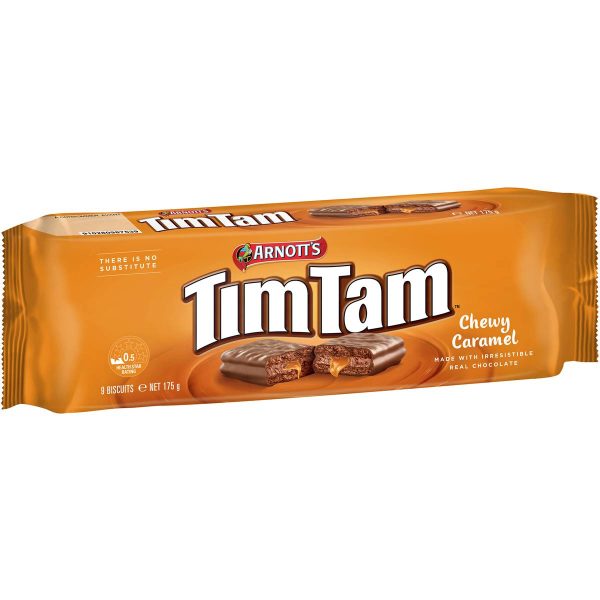 Arnotts Tim Tam Chewy Caramel Chocolate Biscuits 175g