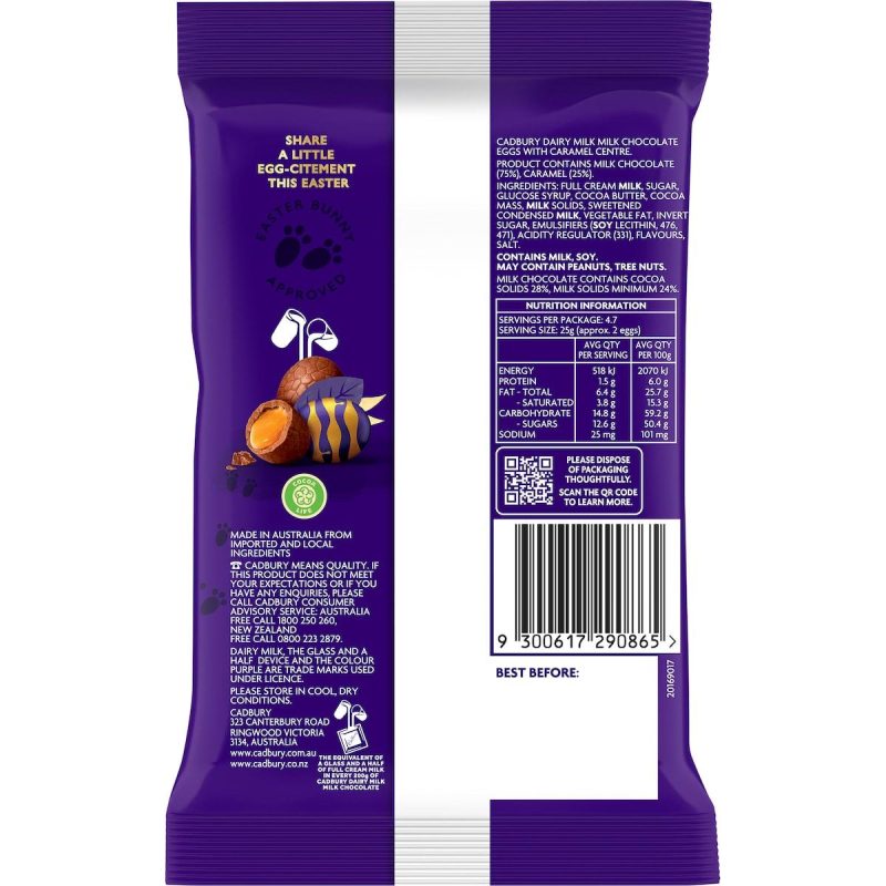 Cadbury Caramello Caramel Chocolate Mini Easter Eggs Pack 117g