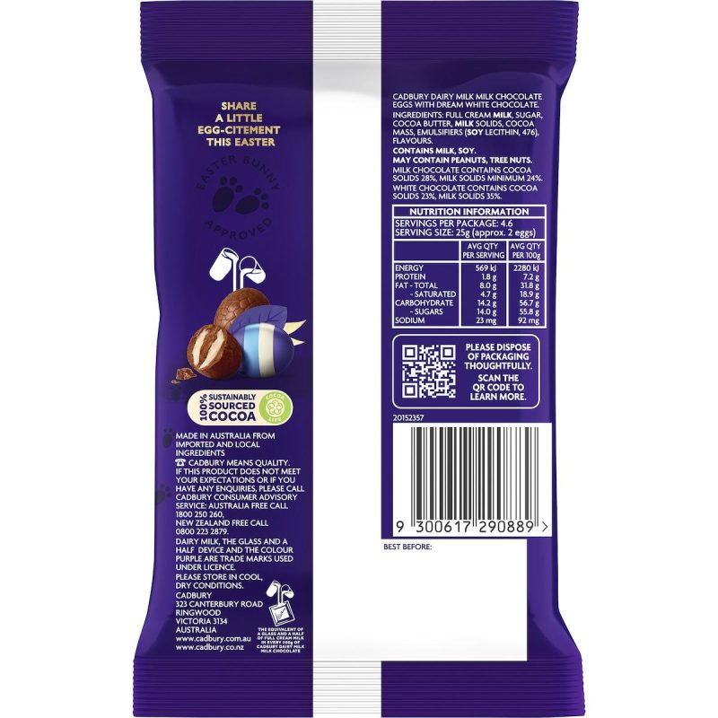 Cadbury Top Deck Chocolate Mini Easter Eggs Pack 114g
