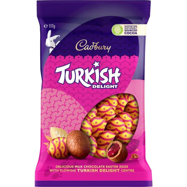 Cadbury Turkish Delight Chocolate Mini Easter Eggs Pack 117g