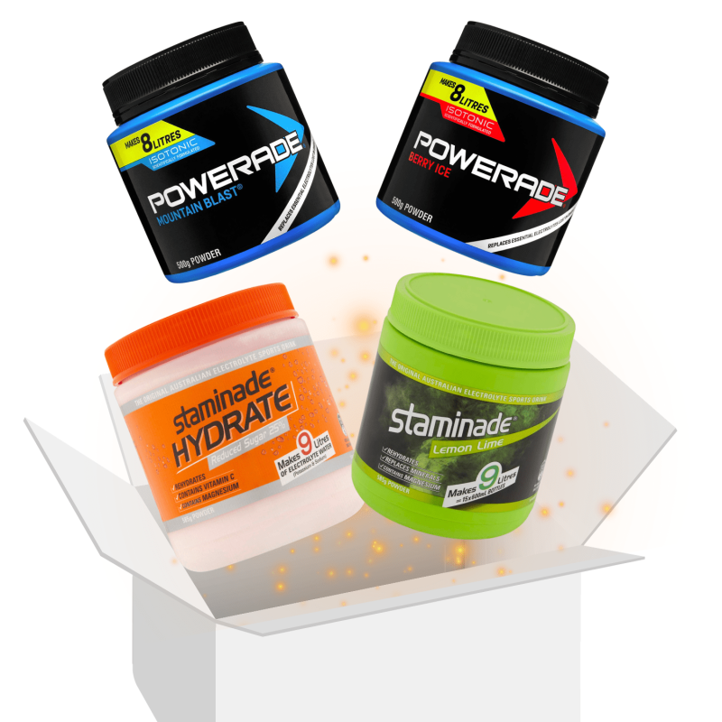 Powerade Staminade Sports Hydration Drink Powder Gift Box Bundle
