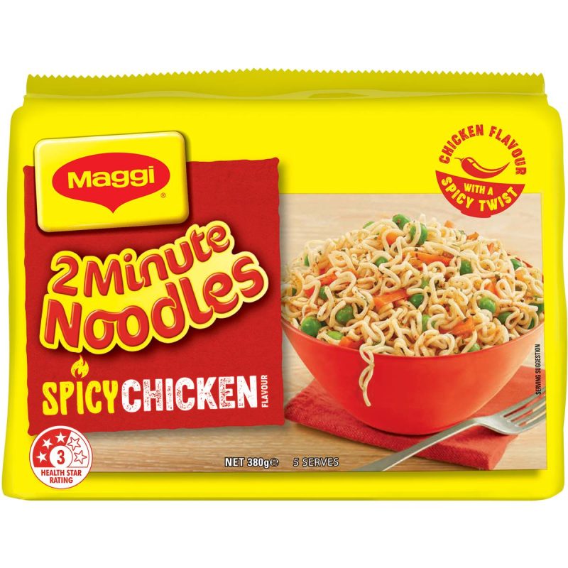 Maggi 2 Minute Instant Hot and Spicy Chicken Noodles 5 Pack