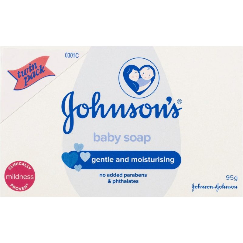 Johnsons Gentle Moisturising Baby Soap Bar 95g x 2 Bars
