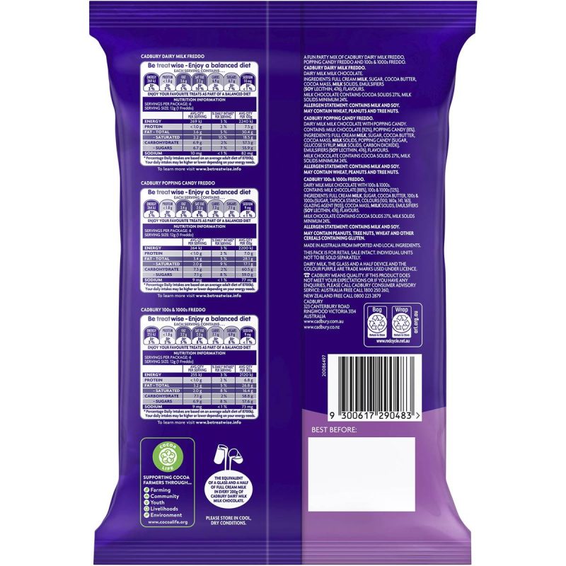 Cadbury Dairy Milk Freddo Chocolate Variety Large Party Pack 18 Pack