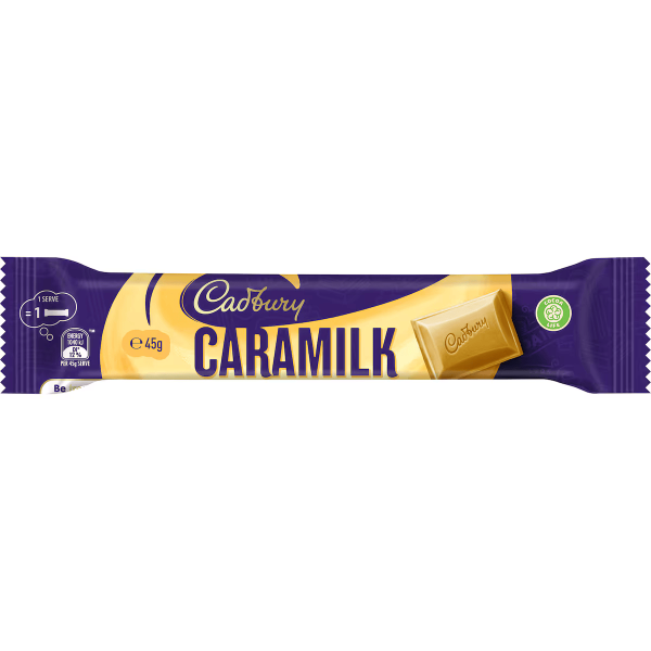 Cadbury Caramilk Milk Chocolate Bar 45g X 6 Bars (Non-Recalled)
