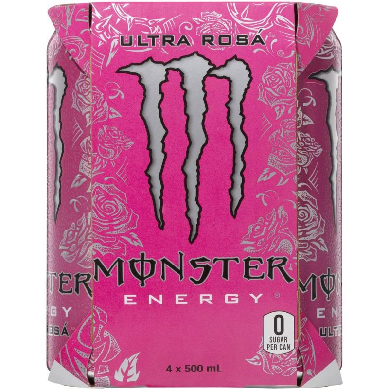 Monster Energy Zero Sugar Ultra Rosa Drink Can 500ml X 4 Pack