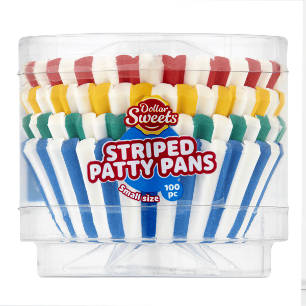 Dollar Sweets Striped Muffin Patty Pans Small 100 Pack