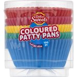 Dollar Sweets Coloured Muffin Patty Pans Large 100 Pack