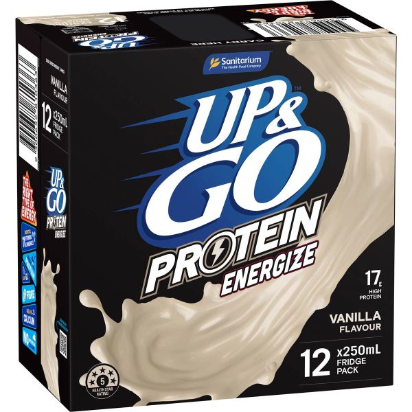 Up & Go Protein Energize Vanilla Cartons 250ml X 12 Cartons