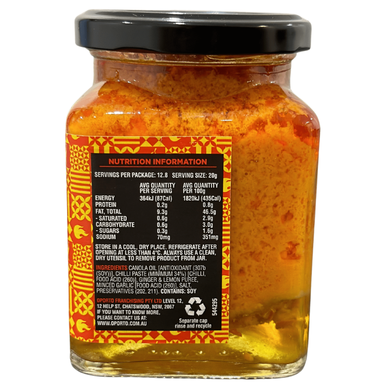 Oporto Original Chilli Sauce Tub 265g - Australia