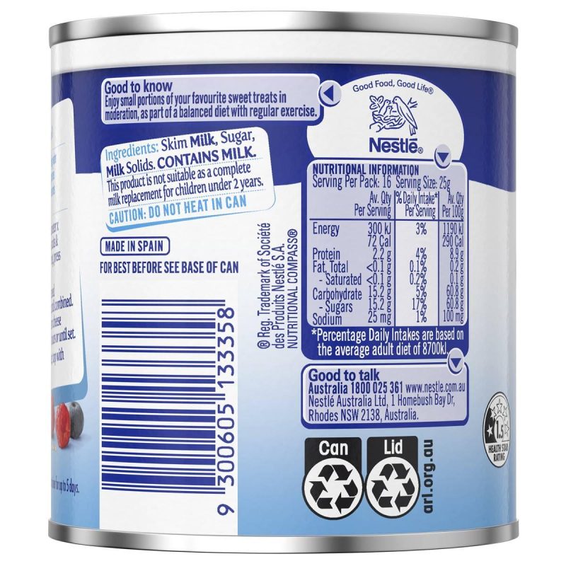 Nestle Skim Sweetened Condensed Milk Tin 395g