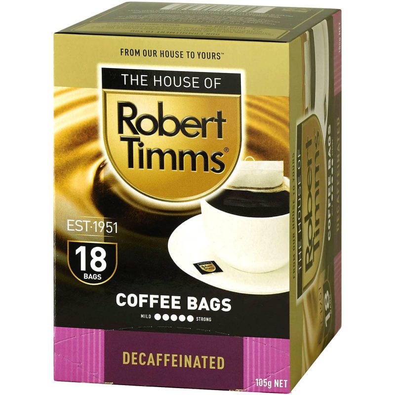 Robert Timms Decaf Decaffeinated Instant Coffee Bags 28 Pack