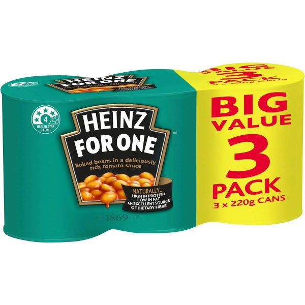 Heinz Baked Beans In Tomato Sauce Can 220g X 3 Cans