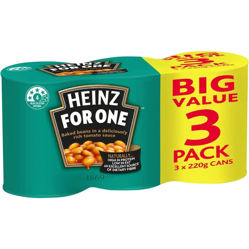 Heinz Baked Beans In Tomato Sauce Can 220g X 3 Cans