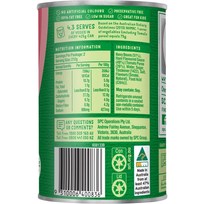SPC Baked Beans Ham Flavour Sauce Can 425g