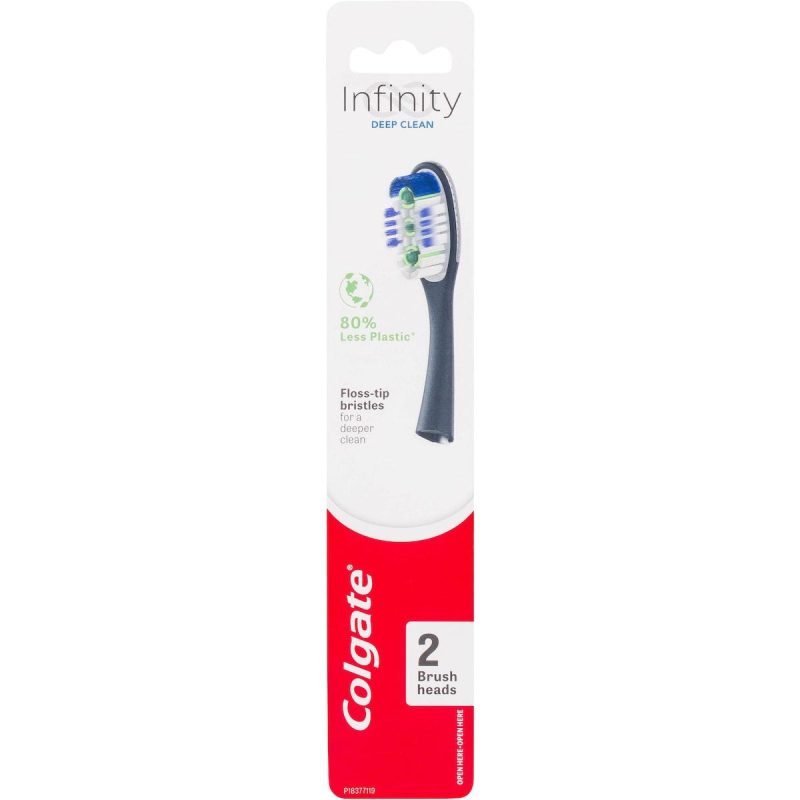 Colgate Infinity Deep Clean Toothbrush Brush Replacement Heads 2 Pack