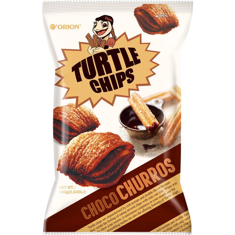 Orion Turtle Chips Choco Churros Pack 160g