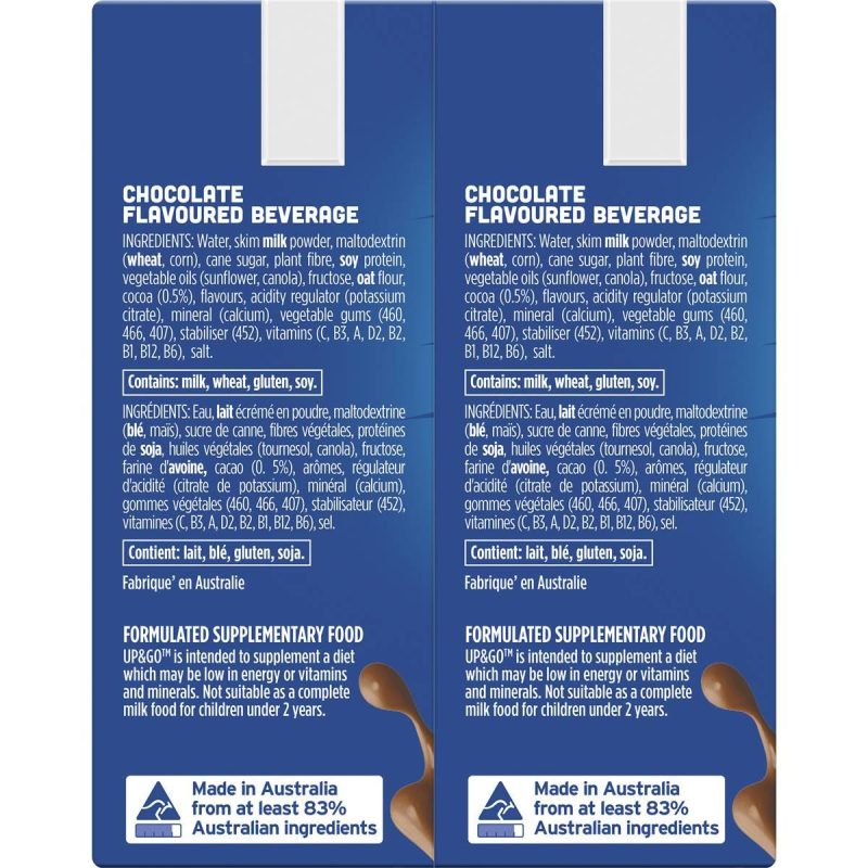 Up & Go Chocolate Milk Liquid Breakfast Cartons 250ml X 6 Cartons