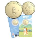 Bluey Privy Mark Coin in Card $1 One Dollar Gold Coin 2024 Bingo