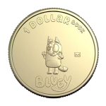 Bluey Privy Mark Coin in Card $1 One Dollar Gold Coin 2024 Bingo