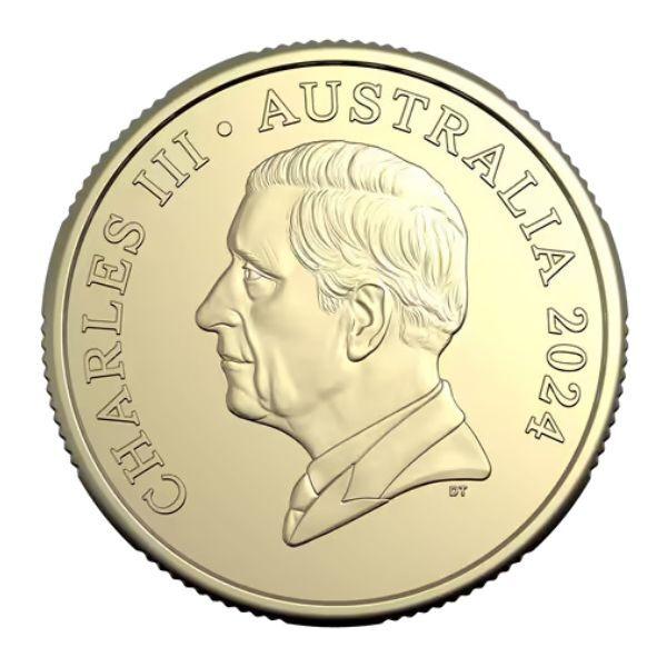 Bluey Privy Mark Coin in Card $1 One Dollar Gold Coin 2024 Bingo