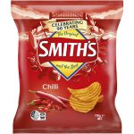 Smiiths Crinkle Cut Hot Chilli Spicy Chips Snacks Pack 170g