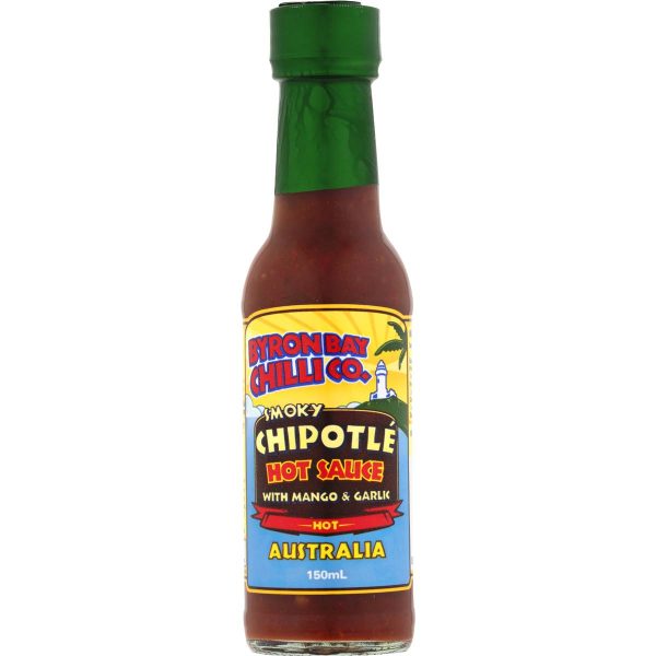 Byron Bay Chilli Co Smoky Chipotle With Mango Garlic Hot Sauce 150ml