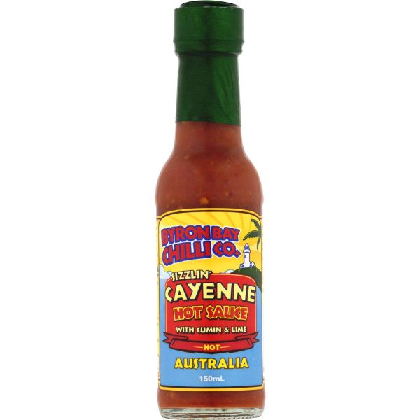 Byron Bay Chilli Co Sizzlin Cayenne With Cumin Lime Hot Sauce 150ml