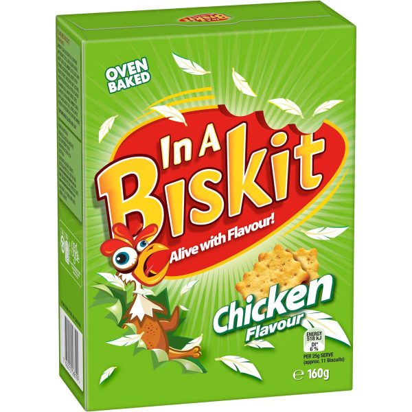 In A Biskit Chicken Flavoured Biscuits Crackers Box 160g