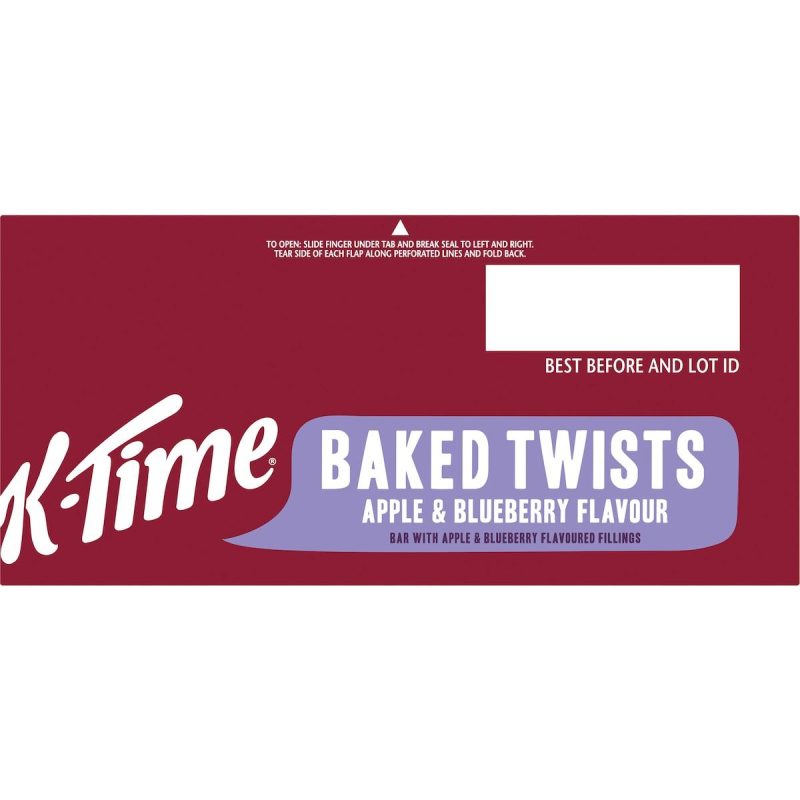 Kelloggs K-Time Baked Twists Apple Blueberry Flavour Snack Bars 9 Pack