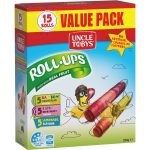 Uncle Tobys Roll Ups Assorted Flavours Kids Fruit Chewy Snacks 15 Pack