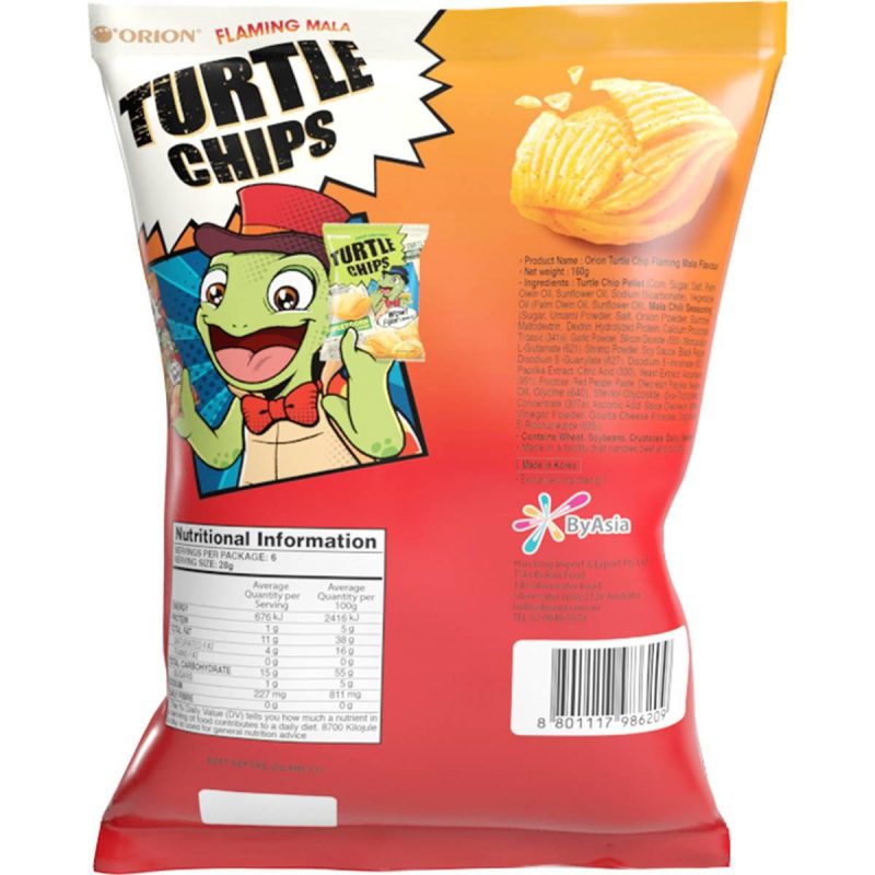 Turtle Chips Hot Flaming Mala Pack 160g