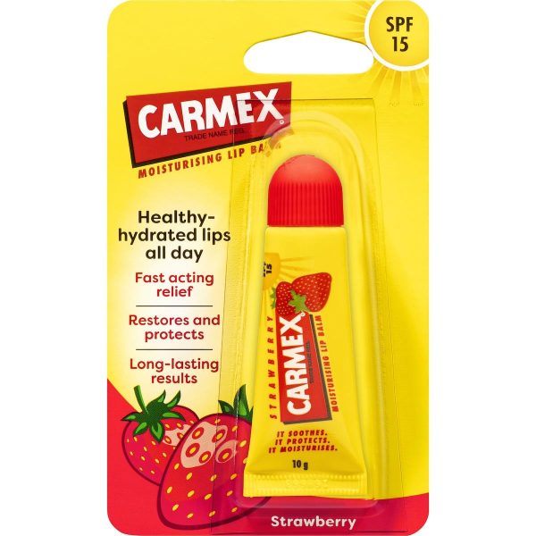 Carmex Moisturising Lip Balm Strawberry Squeeze Tube 10g