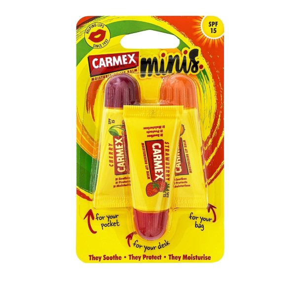 Carmex Moisturising Mini Lip Balm Minis 3 pack