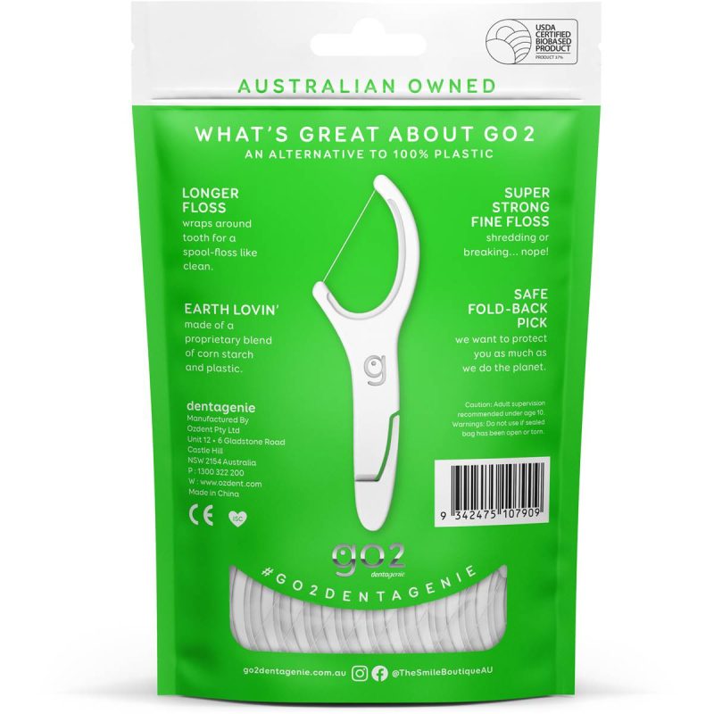 Go2 Dentagenie Fine Tight Teeth Floss Sticks Mint Flavour 36 Pack