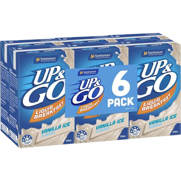 Up & Go Vanilla Milk Liquid Breakfast Cartons 250ml X 6 Cartons