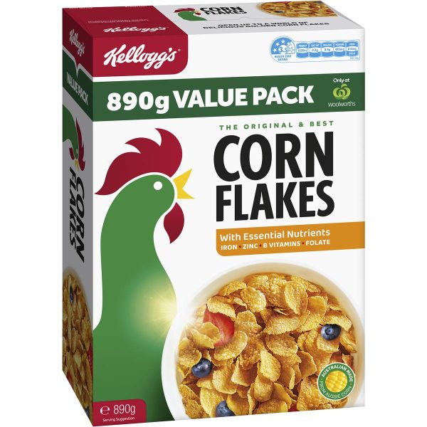 Kelloggs Corn Flakes Breakfast Cereal Family Value Pack 890g