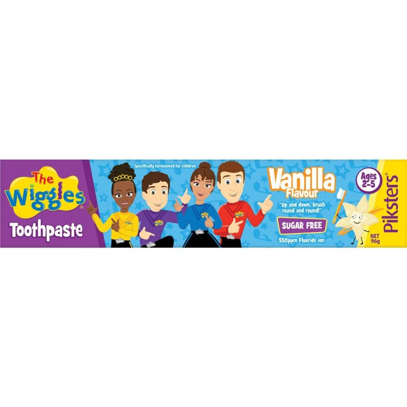 Piksters The Wiggles Kids Toothpaste Vanilla Flavour Sugar Free 96g