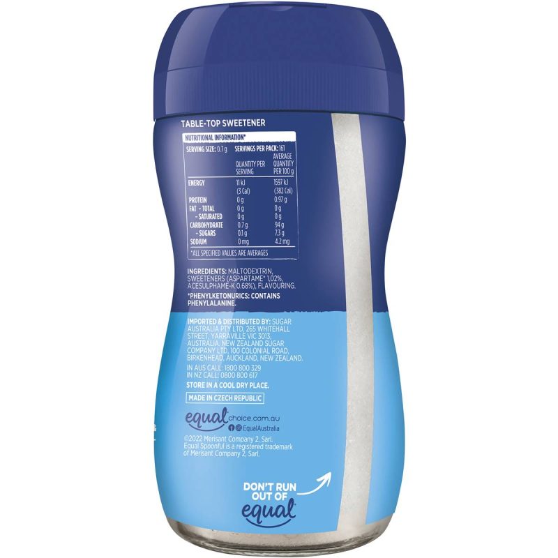 Equal Spoonful Spoon For Spoon Sugar Replacement Sweetener Jar 113g