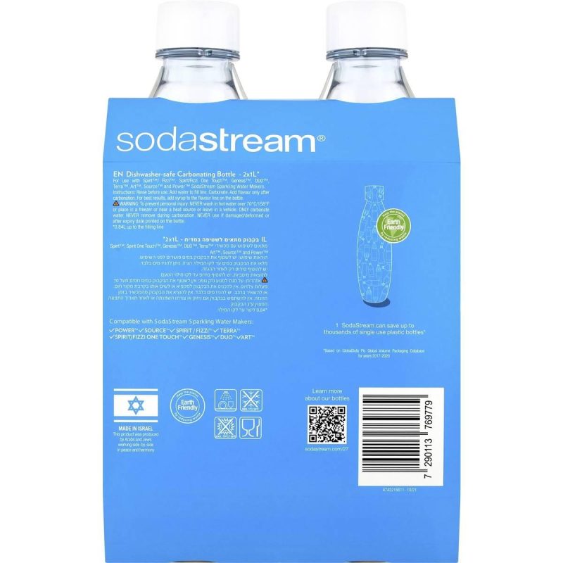 Sodastream Dishwasher Safe Carbonating Bottles Twin Pack