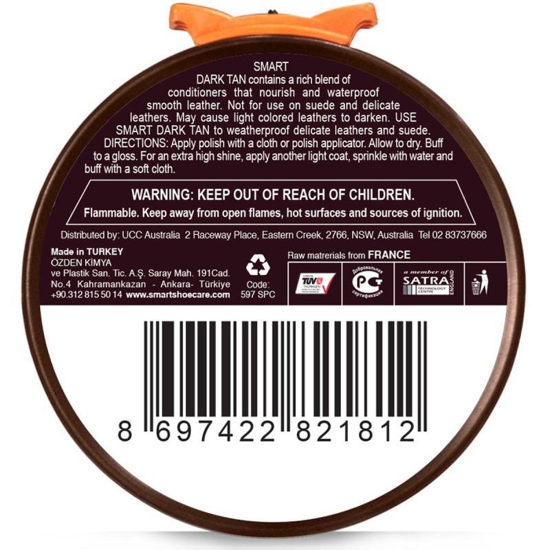 Smart Premium Quality Shoe Polish Dark Tan 50g