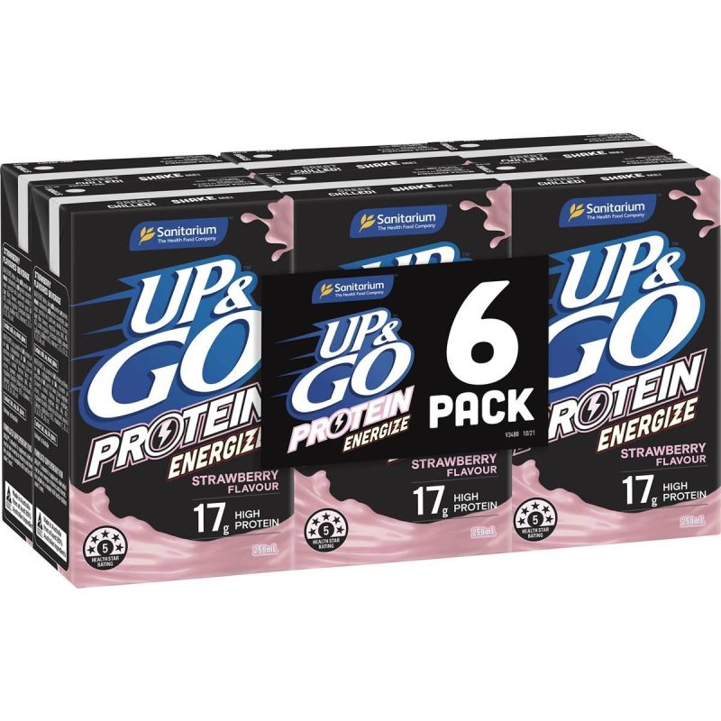 Up & Go Protein Energize Strawberry Cartons 250ml X 6 Cartons