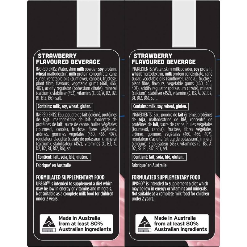 Up & Go Protein Energize Strawberry Cartons 250ml X 6 Cartons