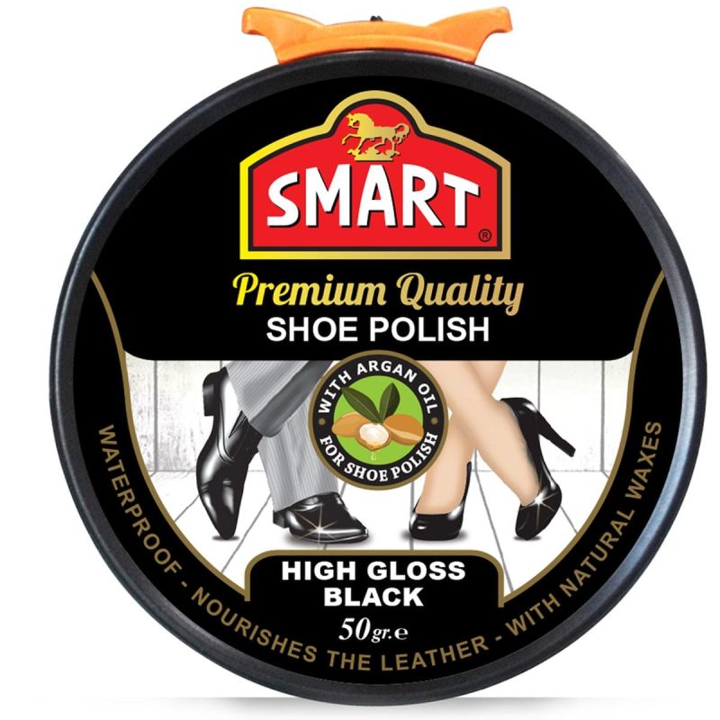 Smart Premium Quality Shoe Polish High Gloss Black 50g