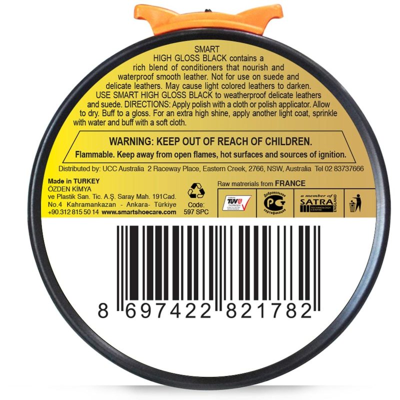 Smart Premium Quality Shoe Polish High Gloss Black 50g