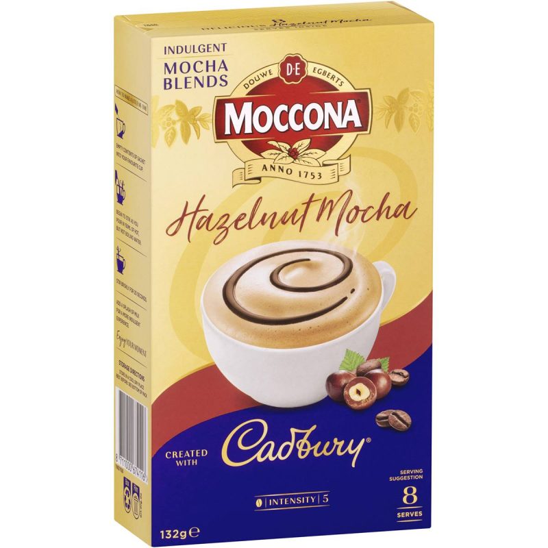 Moccona Coffee Cadbury Hazelnut Mocha Sachets 8 Pack