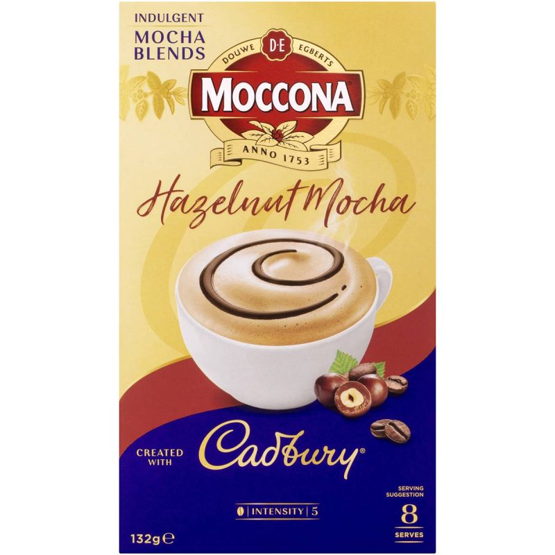 Moccona Coffee Cadbury Hazelnut Mocha Sachets 8 Pack