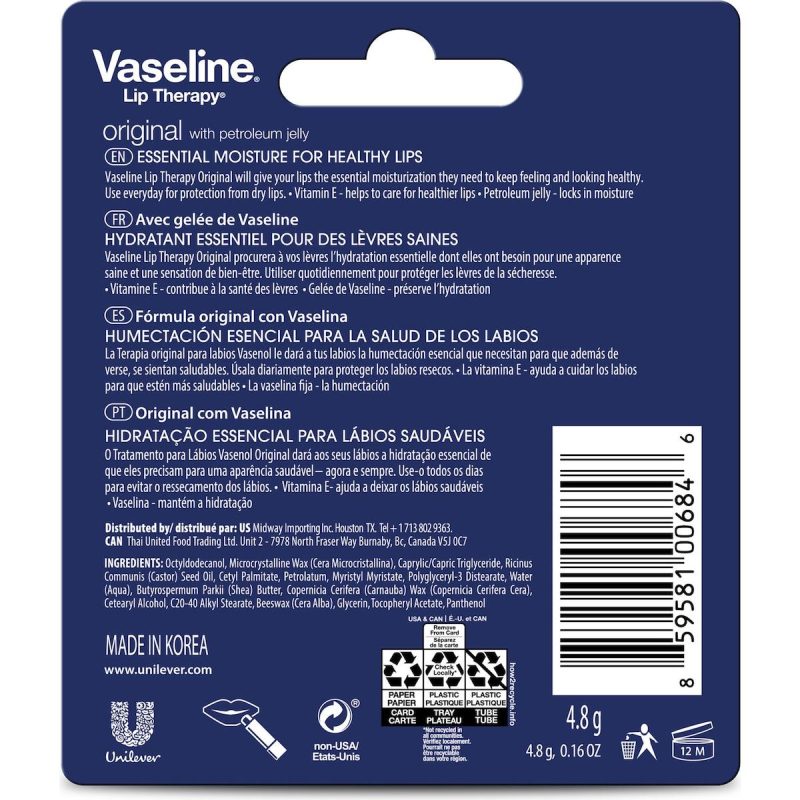Vaseline Lip Therapy Original Lip Balm 4g