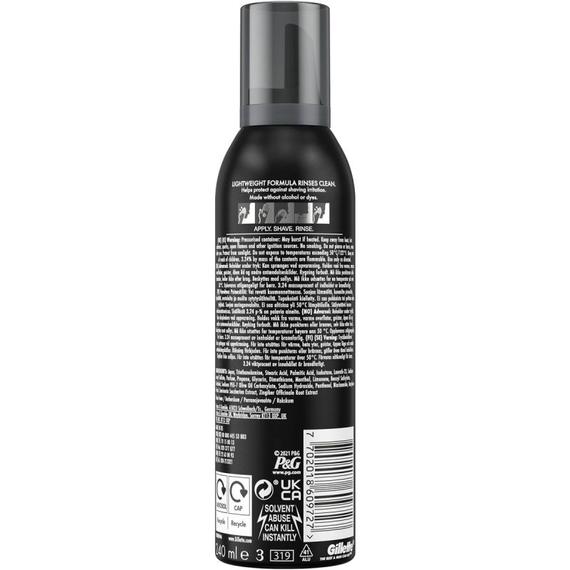 Gillette Labs Quick Rinse Shaving Foam With Vitamin B3 240ml